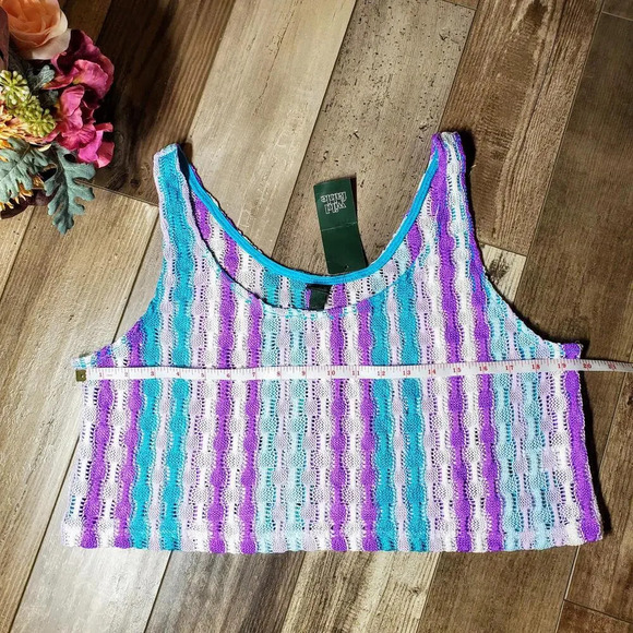 NWT Wild Fable Multicolor Cool Openwork Swing Tank Top Women's Size Large - Picture 11 of 15